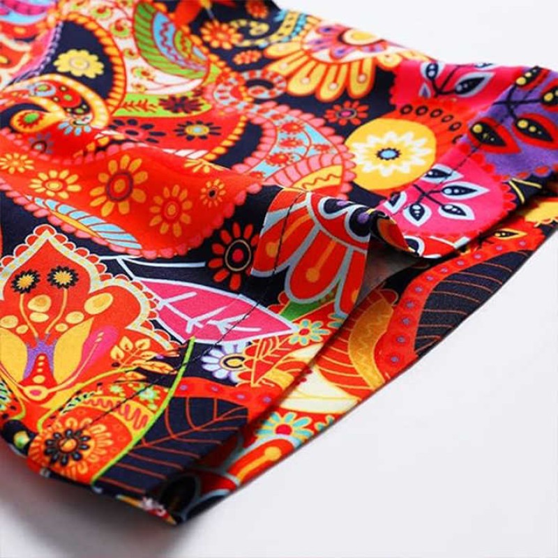 Men's Shirt Summer Beach Casual Short Sleeved Printed Palm Colored Clothing