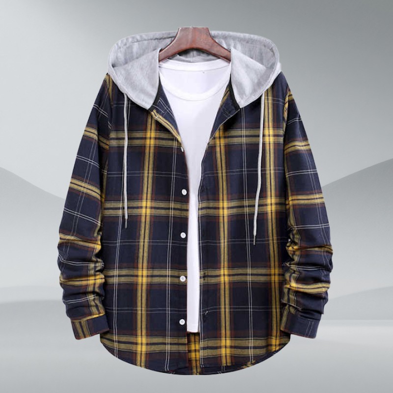 Manufacturer Designer Loose Plaid Men Hoodies Shirts