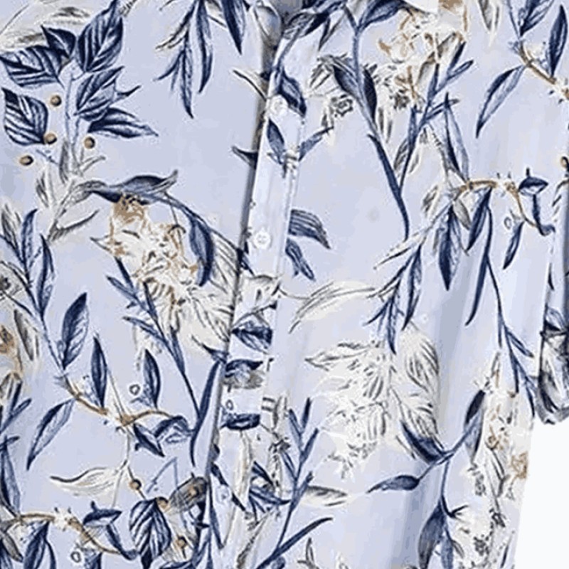 Service Men Clothing Hawaiian Shirts Short Sleeve Turn Down Collar