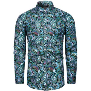Men's Floral Shirts Plus Size Long Sleeve Peris Pr...