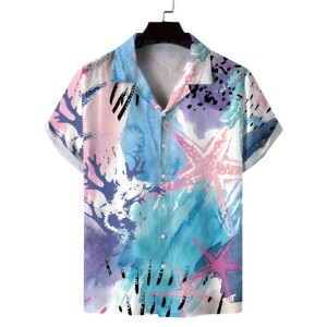 Summer New Hawaiian Fashion Men's Loose Casual Sho...