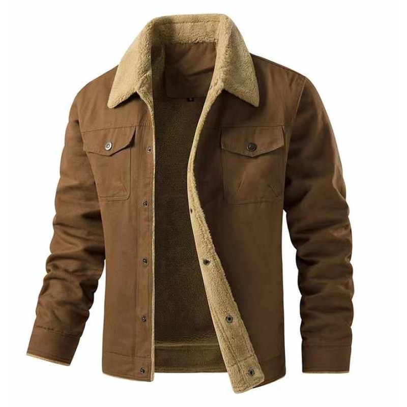 Men's Autumn Winter Outdoor Plus Size Thickened Fleece Jacket Coat