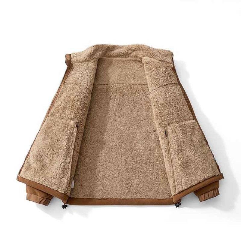 Winter Men's Fleece Coat Polar Casual Jacket Stand Collar