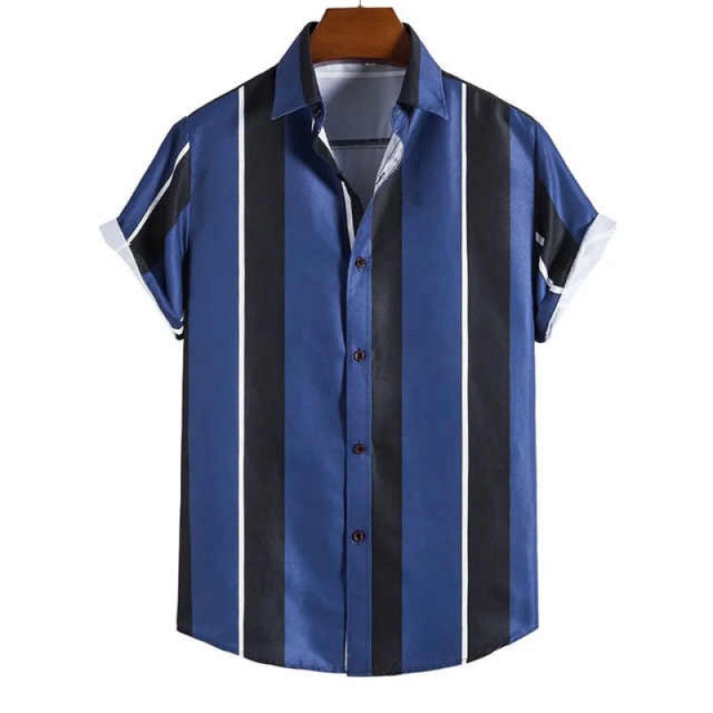 Summer Spring New Men's Floral Shirt Short Sleeved Hawaiian Shirt