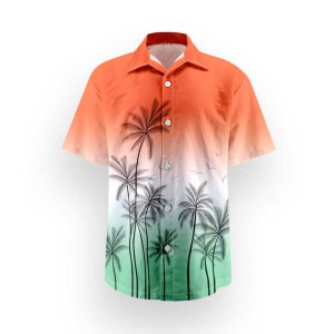 Floral Hawaiian Single Breasted Short-Sleeve Anti-...