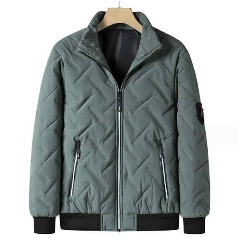 Men Fashion Design Winter Cotton Jacket Warm Stand Collar Outdoor Padding Jacket