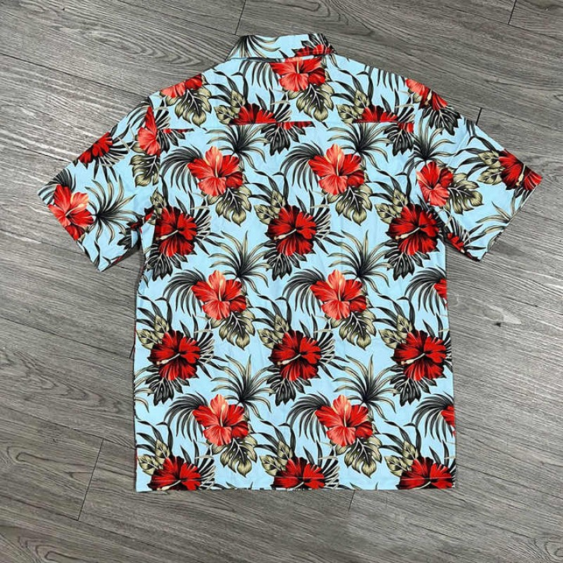 Stretch Polyester Fabric Breathable Men's Hawaiian Shirt
