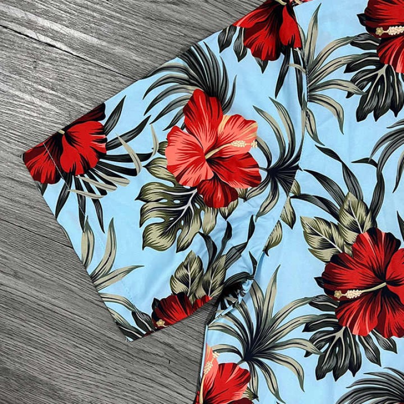 Stretch Polyester Fabric Breathable Men's Hawaiian Shirt