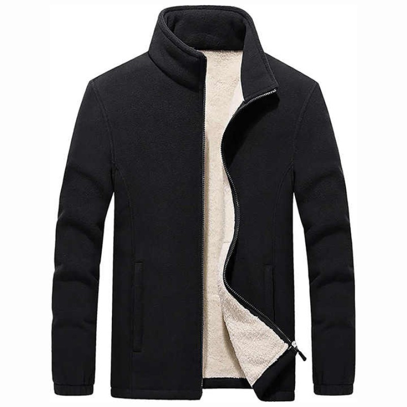 Polar Fleece Full Zip Warm Thick Winter Casual Parka Coat for Men