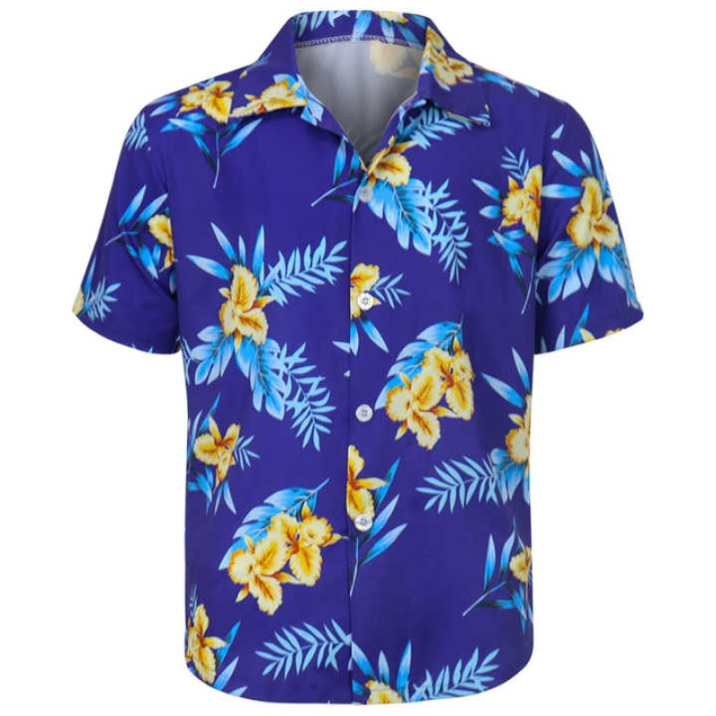 Summer Sublimated Hawaiian Wear Men Beach Vacation Shirts