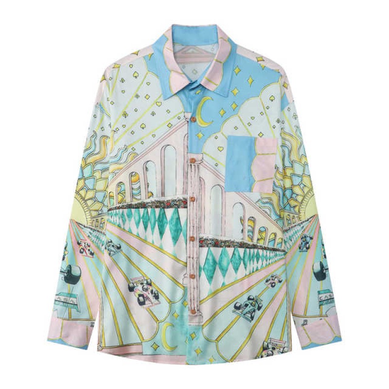 Latest Men's Fashion Long Sleeve Shirts Vintage Print Plus Size Button up