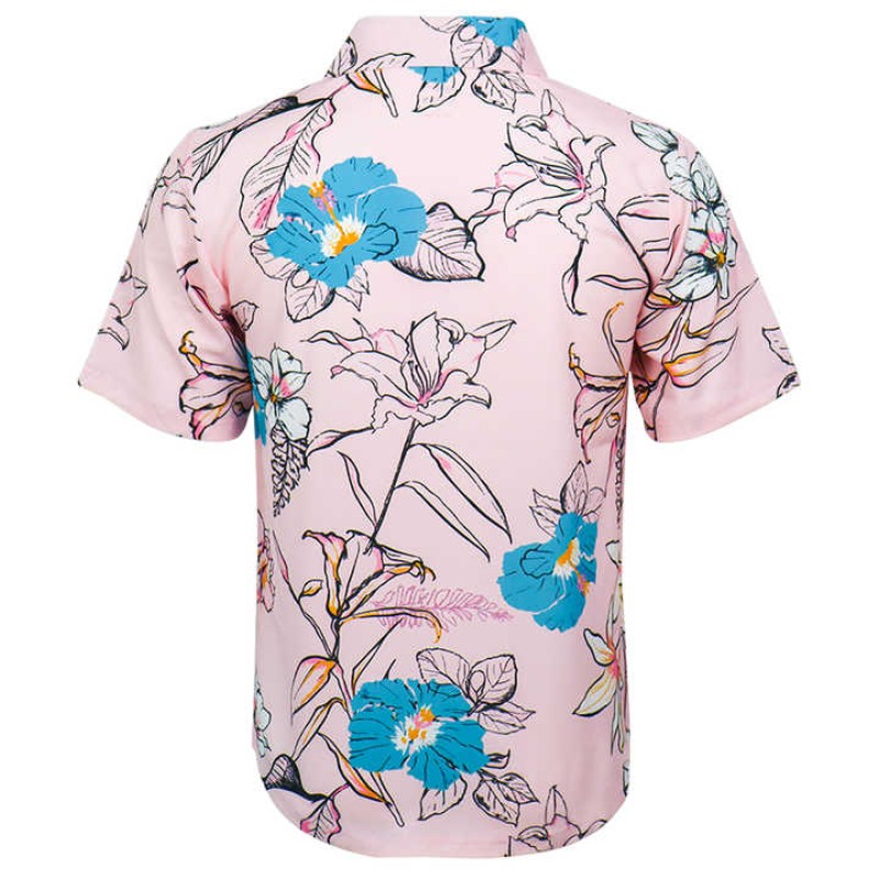 Quick Dry Vacation Loose Casual Button Down Hawaiian Shirt Short Sleeve