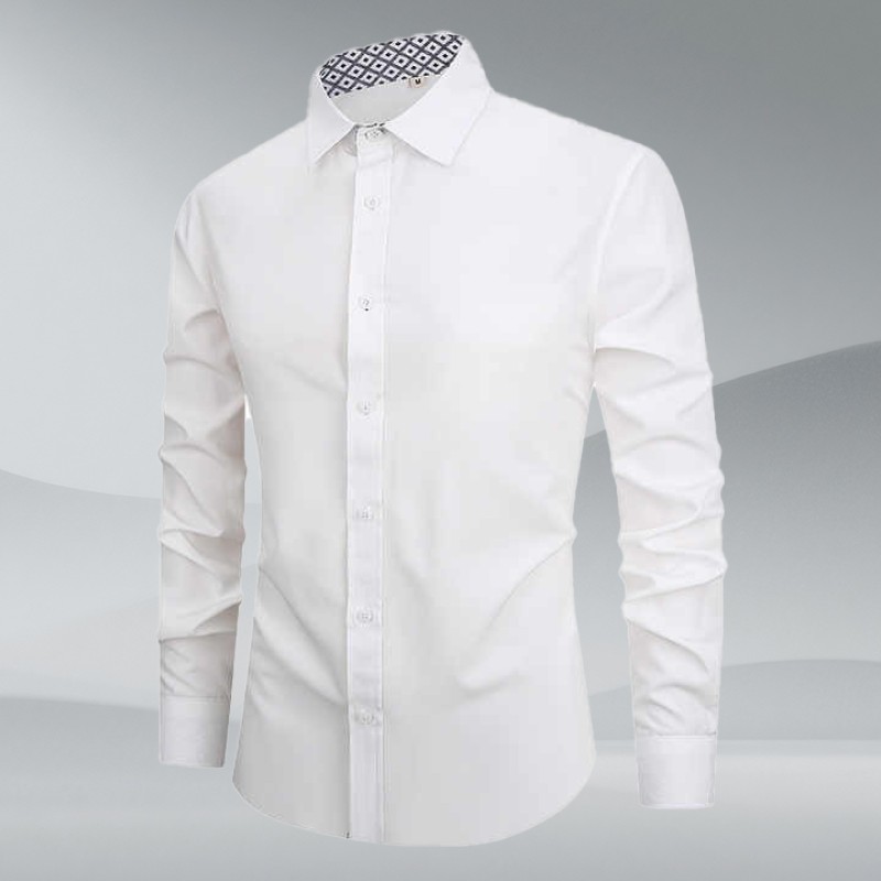 New Men's Shirt Solid Color Long Sleeve Men's Shirt