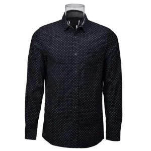 Men's Corduroy Long Sleeve Shirt Dot Pattern Print...