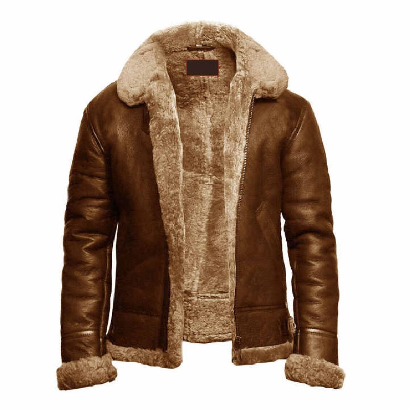 Bomber Shearling Sheepskin Aviator Winter Coat Flying Jacket at Price