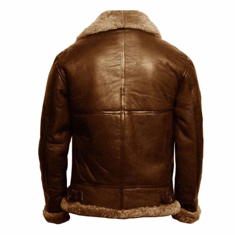 Bomber Shearling Sheepskin Aviator Winter Coat Flying Jacket at Price