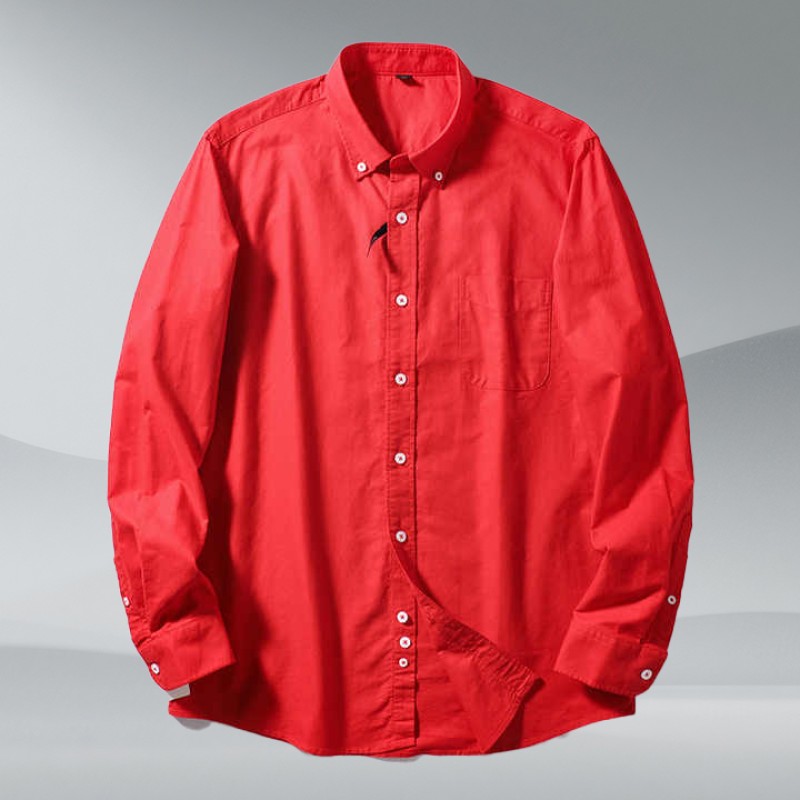 Men's 100% Cotton Formal Business Casual Long Sleeve Shirt