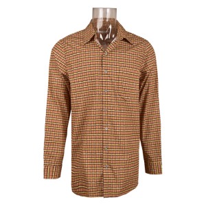 Best Selling Modern Design Men's Shirt Orange Chec...