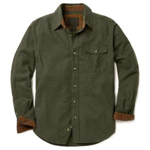 Men's Cotton Flannel Shirt Long Sleeve Casual Butt...