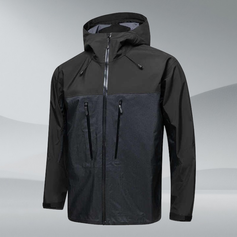 Men's Hard Shell Hooded Jacket Breathable Waterproof Windproof